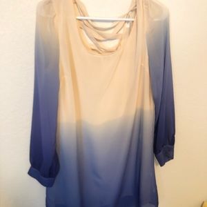 Long sleeve fitted ombré dress